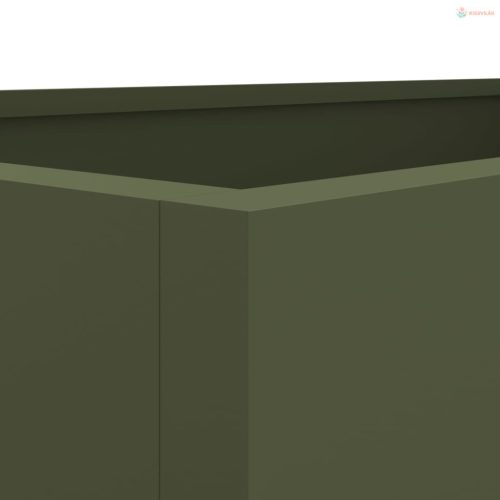 Olívazöld acél növénytartó 62 x 40 x 39 cm