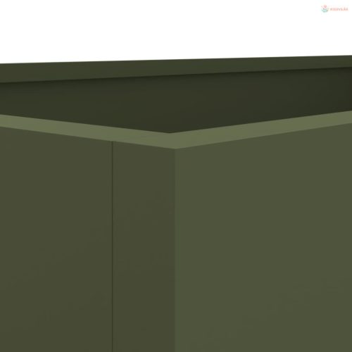 Olívazöld acél növénytartó 62 x 47 x 46 cm