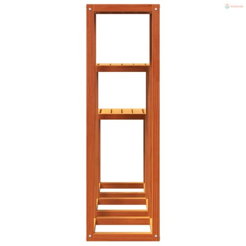 3 db viaszbarna tömör fenyőfa növényállvány