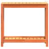Viaszbarna tömör fenyőfa ültetőasztal polccal 82,5 x 35 x 75 cm