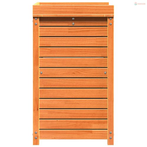 Barna tömör fenyőfa ültetőasztal polcokkal 82,5 x 50 x 86,5 cm