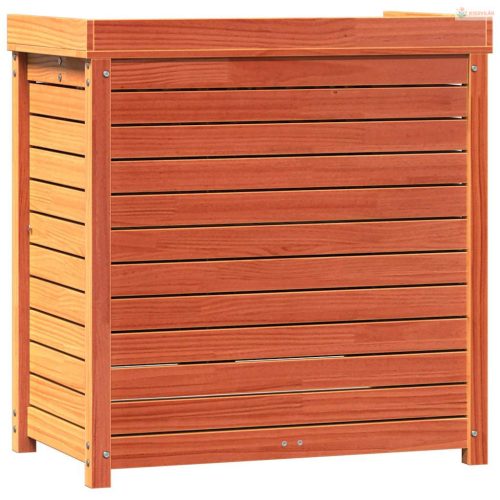 Barna tömör fenyőfa ültetőasztal polcokkal 82,5 x 50 x 86,5 cm