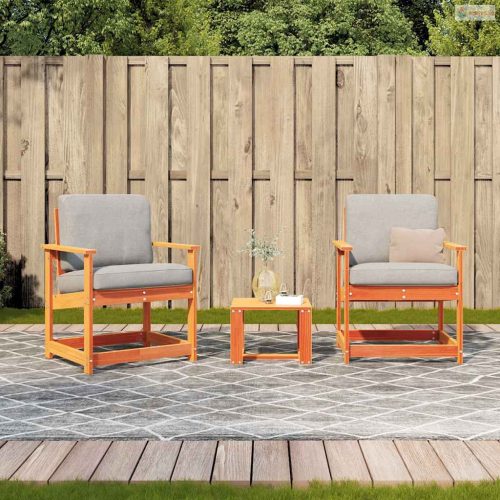 3 részes viaszbarna tömör fenyőfa kerti pihenőgarnitúra