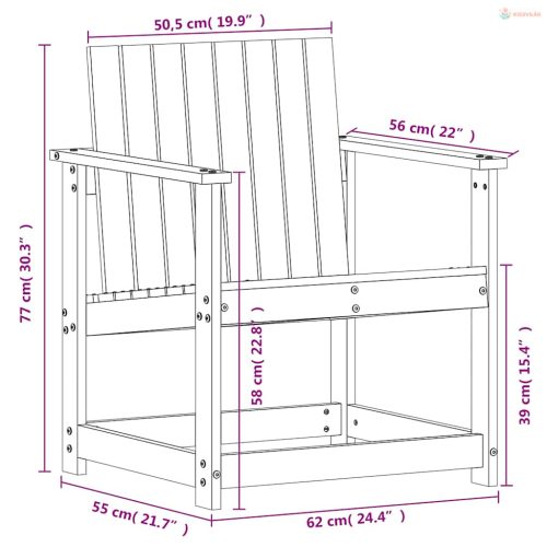 3 részes viaszbarna tömör fenyőfa kerti pihenőgarnitúra