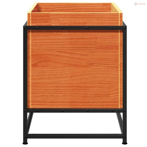 Viaszbarna tömör fenyőfa kerti virágláda 60 x 40 x 50 cm