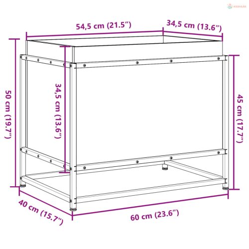 Viaszbarna tömör fenyőfa kerti virágláda 60 x 40 x 50 cm