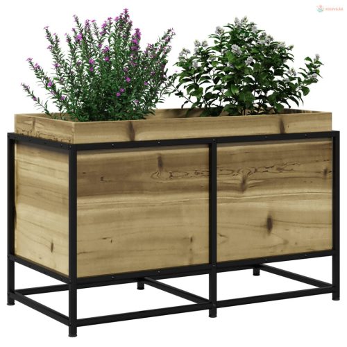 Impregnált fenyőfa kerti virágláda 80 x 40 x 50 cm