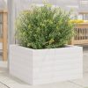 Fehér tömör fenyő virágláda 40 x 40 x 23 cm