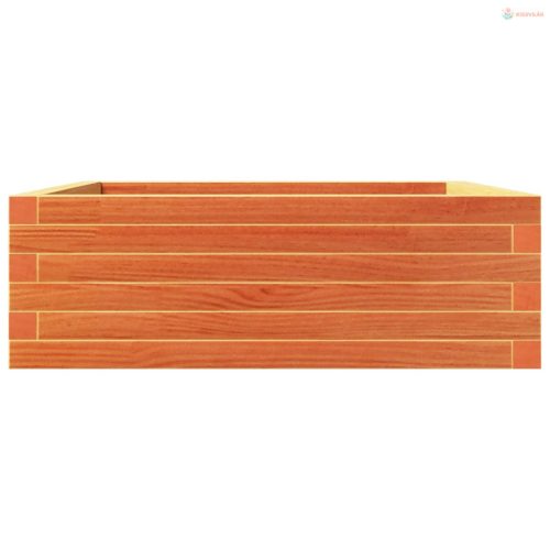 Viaszbarna tömör fenyőfa kerti virágláda 70 x 70 x 23 cm