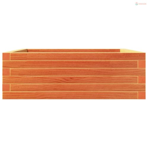 Viaszbarna tömör fenyőfa kerti virágláda 70 x 70 x 23 cm