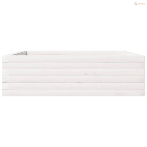 Fehér tömör fenyőfa kerti virágláda 80x80x23 cm