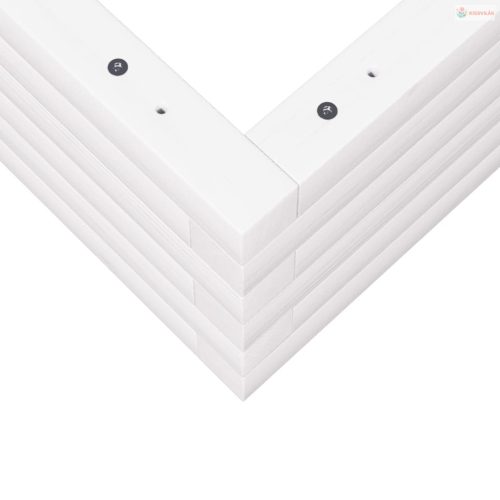 Fehér tömör fenyőfa kerti virágláda 80x80x23 cm