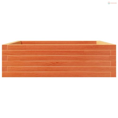 Viaszbarna tömör fenyőfa kerti virágláda 80x80x23 cm