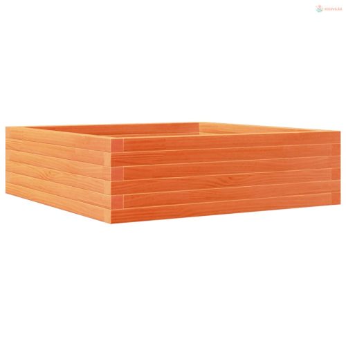Viaszbarna tömör fenyőfa kerti virágláda 80x80x23 cm