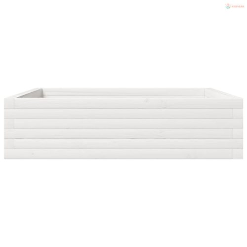 Fehér tömör fenyőfa kerti virágláda 90 x 90 x 23 cm