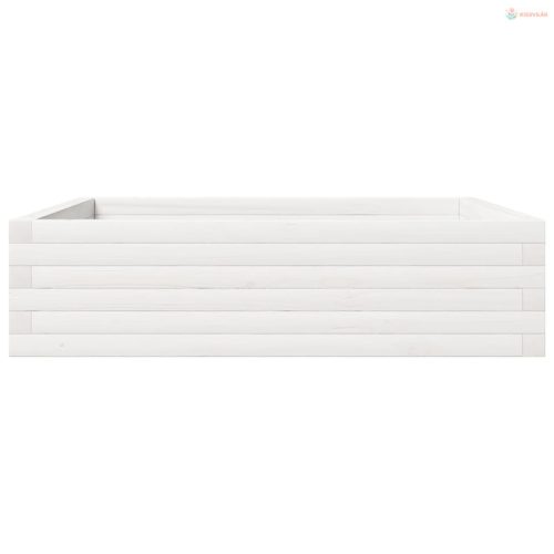 Fehér tömör fenyőfa kerti virágláda 90 x 90 x 23 cm