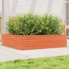 Viaszbarna tömör fenyőfa kerti virágláda 90 x 90 x 23 cm