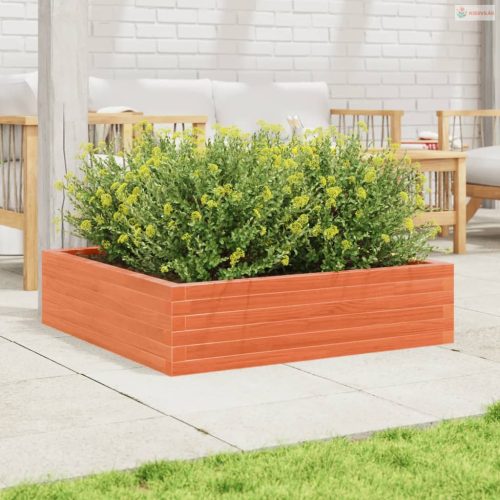 Viaszbarna tömör fenyőfa kerti virágláda 90 x 90 x 23 cm