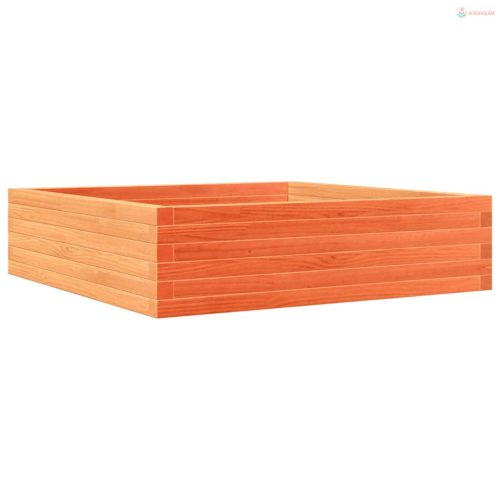 Viaszbarna tömör fenyőfa kerti virágláda 90 x 90 x 23 cm