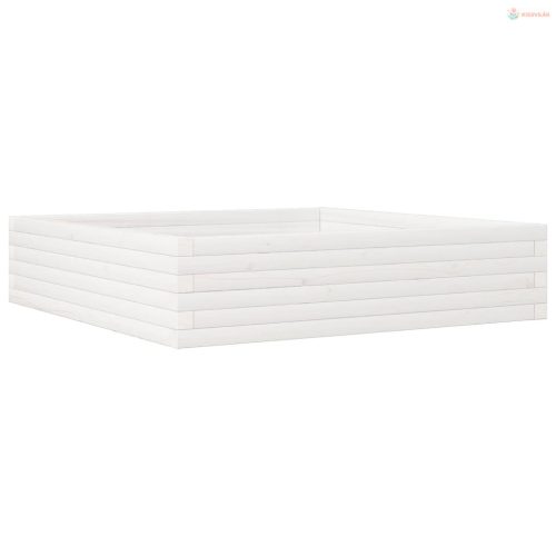 Fehér tömör fenyő virágláda 100 x 100 x 23 cm