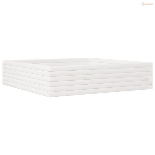 Fehér tömör fenyő virágláda 100 x 100 x 23 cm