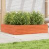 Viaszbarna tömör fenyőfa kerti virágláda 100 x 100 x 23 cm