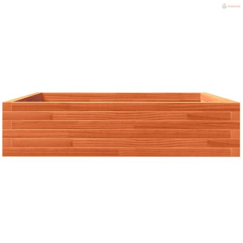 Viaszbarna tömör fenyőfa kerti virágláda 100 x 100 x 23 cm