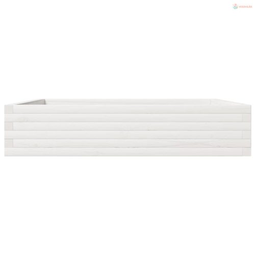 Fehér tömör fenyőfa kerti virágtartó 110x110x23 cm