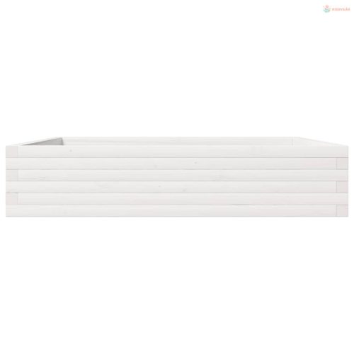 Fehér tömör fenyőfa kerti virágtartó 110x110x23 cm