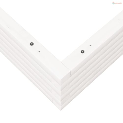 Fehér tömör fenyőfa kerti virágtartó 110x110x23 cm