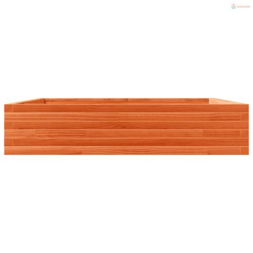 Viaszbarna tömör fenyőfa kerti virágláda 110x110x23 cm