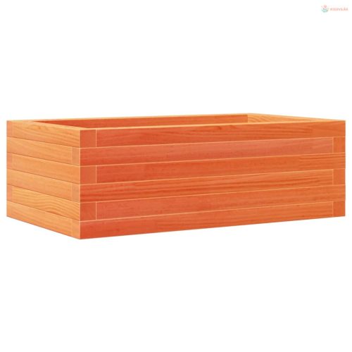 Viaszbarna tömör fenyőfa kerti virágtartó 70 x 40 x 23 cm