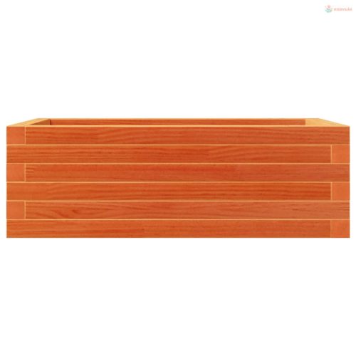 Viaszbarna tömör fenyőfa kerti virágtartó 70 x 40 x 23 cm