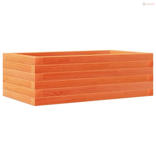 Viaszbarna tömör fenyőfa kerti virágtartó 70 x 40 x 23 cm