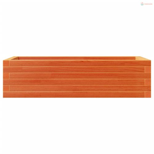 Viaszbarna tömör fenyőfa kerti virágláda 90 x 40 x 23 cm