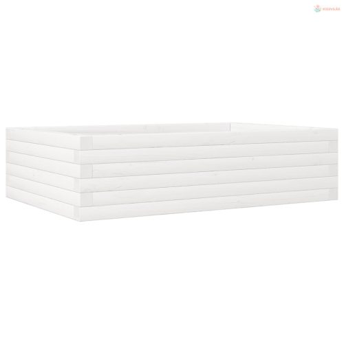 Fehér tömör fenyőfa kerti virágláda 90x60x23 cm