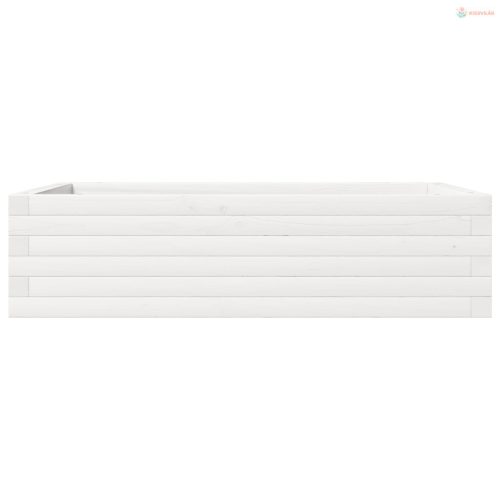 Fehér tömör fenyőfa kerti virágláda 90x60x23 cm