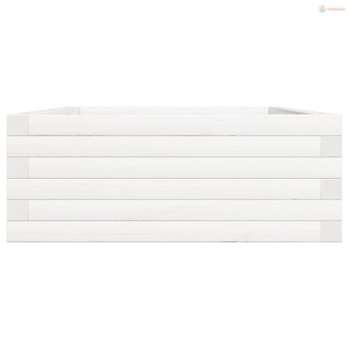 Fehér tömör fenyőfa kerti virágláda 90x60x23 cm