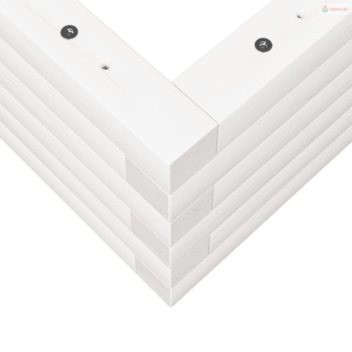 Fehér tömör fenyőfa kerti virágláda 90x60x23 cm