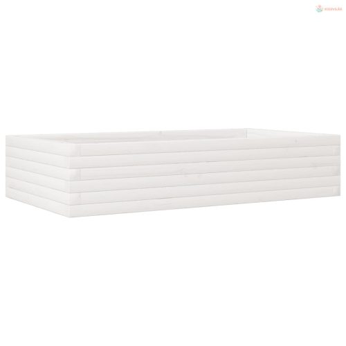 Fehér tömör fenyőfa kerti virágláda 110x60x23 cm