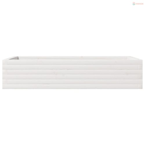 Fehér tömör fenyőfa kerti virágláda 110x60x23 cm
