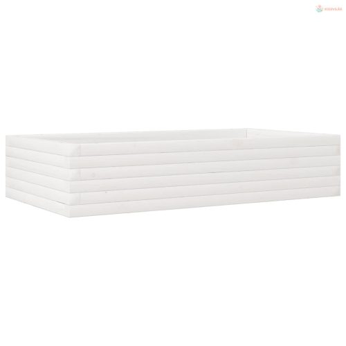 Fehér tömör fenyőfa kerti virágláda 110x60x23 cm