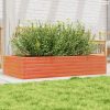 Viaszbarna tömör fenyőfa kerti virágláda 110x60x23 cm
