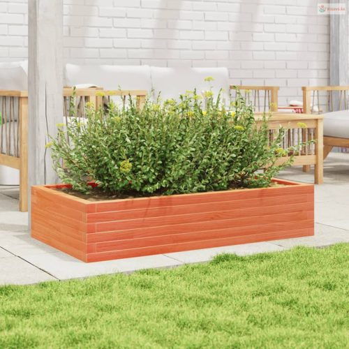 Viaszbarna tömör fenyőfa kerti virágláda 110x60x23 cm