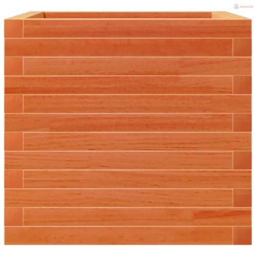 Viaszbarna tömör fenyőfa kerti virágláda 50 x 50 x 45,5 cm