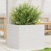 Fehér tömör fenyőfa kerti virágláda 60 x 60 x 45,5 cm