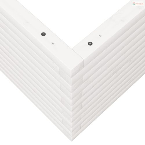 Fehér tömör fenyőfa kerti virágláda 60 x 60 x 45,5 cm