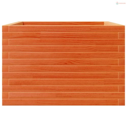 Viaszbarna tömör fenyőfa kerti virágláda 70x70x45,5 cm