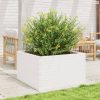 Fehér tömör fenyőfa kerti virágláda 80x80x45,5 cm