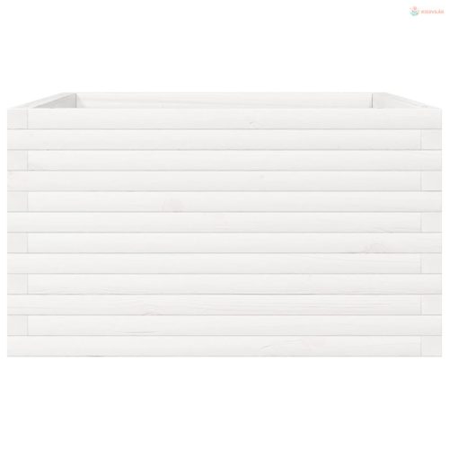 Fehér tömör fenyőfa kerti virágláda 80x80x45,5 cm